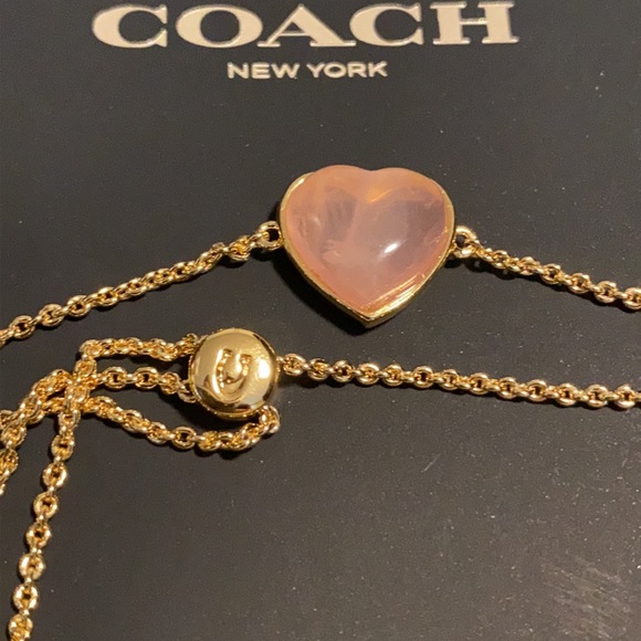 *Boxed* COACH Rose Quartz Heart Slider Bracelet - Picture 4 of 8